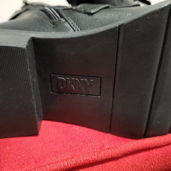 DKNY Ita Strappy Buckle Detail Leather Combat Boot - Picture 10 of 12